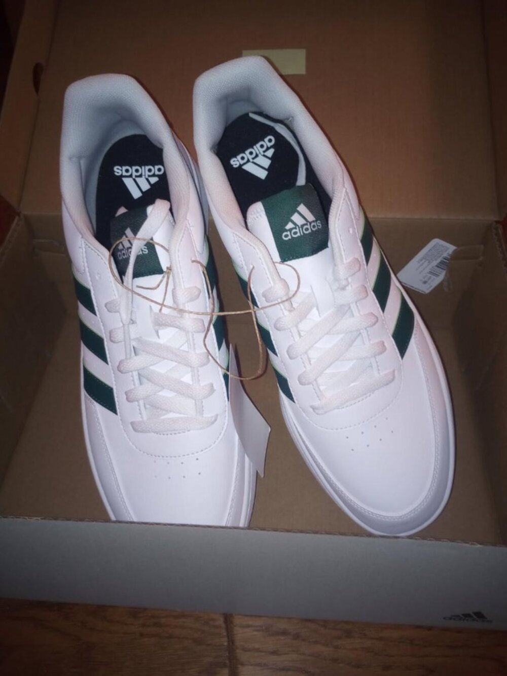 Adidas Men's Size 13 Breaknet 2.0 White Green Shoes Sneaker NIB - Picture 3 of 6